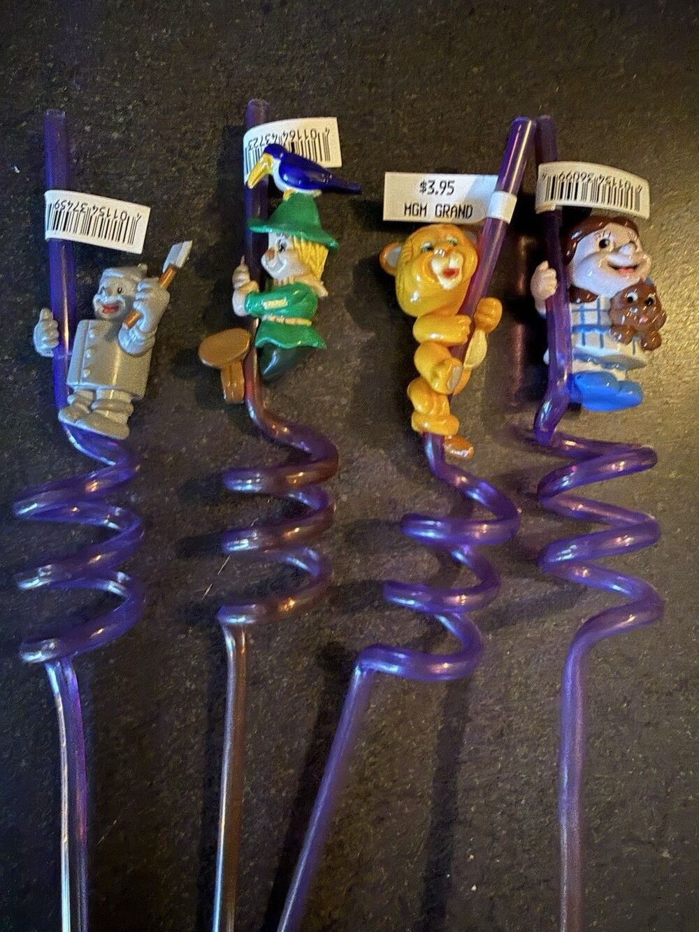 NWT Vintage MGM Grand Wizard Of Oz Crazy Straws Dorothy Tin man Scarecrow Lion